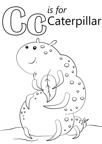 Letter C Is For Caterpillar Coloring Page